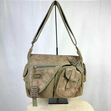 バッグ DIESEL archive shoulder bag multi pocket Women's Multi-Pkts-Multipocket bag in washed denim | Black
