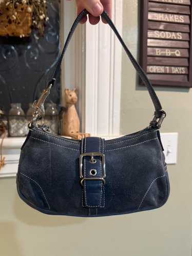 coach suède leather shoulder bag blue Coach Blue Suede Small Shoulder Bag | eBay