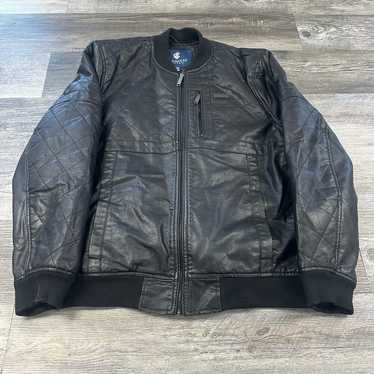ROME STONE JACKET ブラック/ロイヤルネイビー L L-KRIXY Leather biker jacket with piping detail｜ブラック