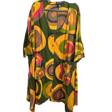 Step in Style One Size Colorful Button-Up Tunic 1… - image 1