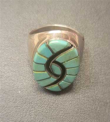 Important Vintage Native American Zuni Amy Quandelacy Coral Sterling Silver Ring Important Vintage Native American Zuni Amy Quandelacy Coral Sterling Silver Ring
