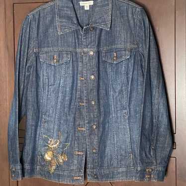 Coldwater Creek Beaded Denim Jacket. Plus Size Nwt - image 1