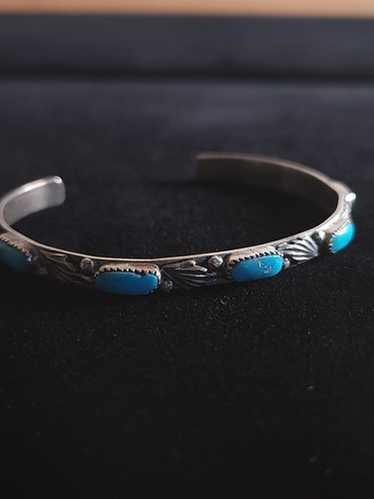 Jim Etsate Vintage Native American Zuni Turquoise Sterling Silver Eagle Necklace Signed Jim Etsate Vintage Native American Zuni Turquoise Sterling Silver Eagle Necklace Signed