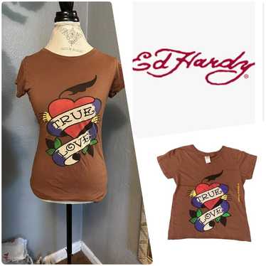 Ed Hardy TRUE LOVE VネックTシャツ XS EdHardy-EHW1105-5E-W-