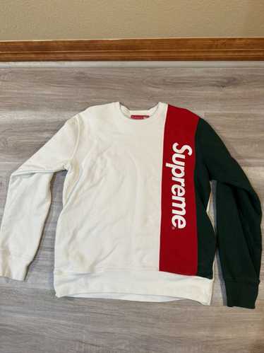 トップス Supreme 16SS/Panelled Crewneck Supreme SS16 Paneled Crewneck Sweater Sweatshirt White/Green