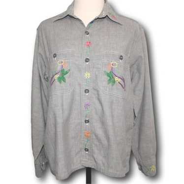 Vintage shirt, 1940s work shirt, 1940s chambray shirt… - Gem