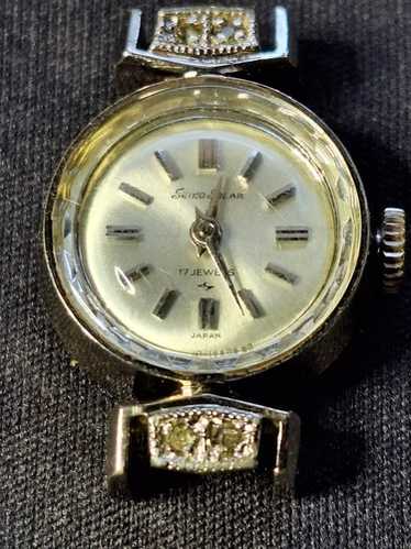 時計 SEIKO SOLAR DIASHOCK 17jewels  A1374 Seiko Solar Diashock 17 Jewels Gold Plated Mechanical Watch