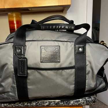 バッグ Coach 2 Way Boston Travel Leather Bag Coach Vintage Old Boston Bag 2-Way Black Leather Travel