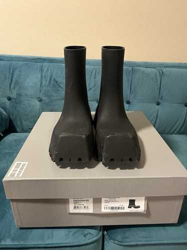 靴 balenciaga 22ss trooper rubber bootie 39 Balenciaga Rubber Trooper Boots - Black | Garmentory
