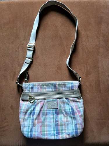 バッグ Coach Daisy Madras Poppy Pocket Shoulder Coach Poppy Daisy Madras Pastel Plaid Shoulder Bag | eBay