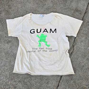 90s　vintage　USA製　GUAM　ガダオ洞窟　壁画アート　白Tシャツ 90s USA製 93 FESTIVAL of THE ARTS 渦巻き アート コットンT