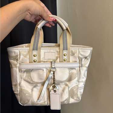 vintage coach old ✨ ivory White bag FANCY COACH PURSE, Vintage Coach Shoulder Bag, Coach Legacy