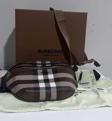 Men burberry check belt - Gem