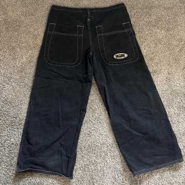 VTG JNCO Iguana Black Striped Pocket Denim Jeans 28W Grunge