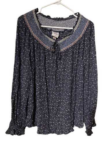 Knox Rose Peasant Blouse Women’s XXL Boho Long Sle