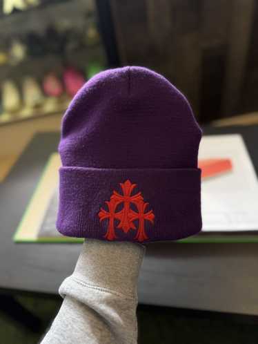 【無料郵送/関税込/正規品】 Chrome Hearts Triple Cross Beanie Chrome Hearts Triple Silver Cross Patch Beanie | Grailed