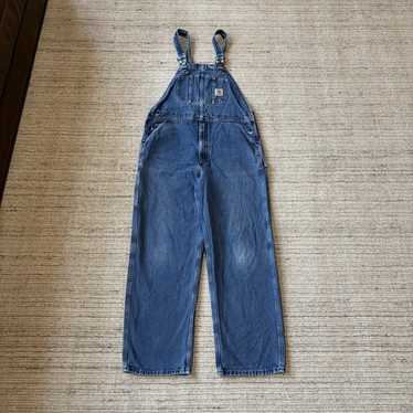 【USA-vintage】carhartt cover-all 80s 90s Vintage 1989 100 Years Carhartt Jumpsuit Large red lined