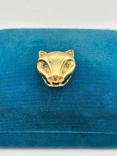 19.ヒョウ レオパートパンサー ブローチ A&S Michael Anthony Rhinestone Pouncing Leopard Movable Tail