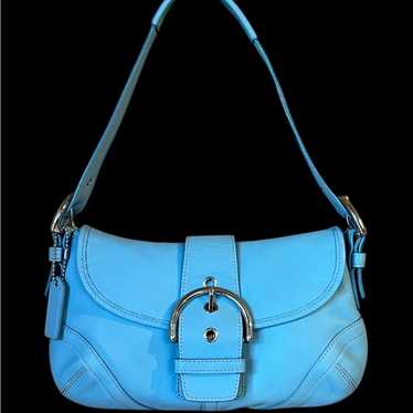 バッグ COACH One Shoulder small hobo blue rare VINTAGE Coach Bag Womens Leather Hobo Purse Blue Shoulder