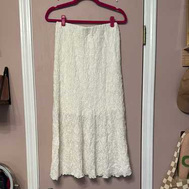 White Lace Midi Skirt - image 1