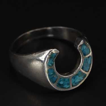 Navajo horseshoe silver ring - Gem