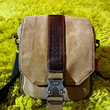 Diesel Shoulder Bag Archive Metal Logo Studs Fringe Half