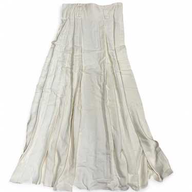 Vintage Women's Rayon Skirt - White/Cream - 10 – … - image 1