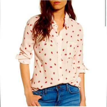 Rails Rocsi Strawberry Print Button Down Shirt Wo… - image 1