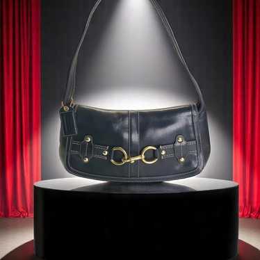 Old COACH 9025 Black leather One shoulder ergo bag with