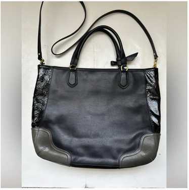 バッグ Coach Poppy Black llic Tote Bag y2k Y2K Coach Poppy Collection Glossy Black Patent Leather