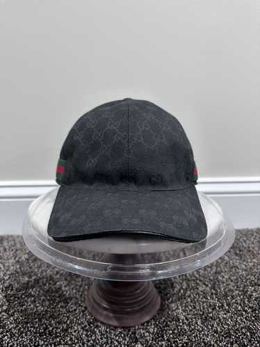 GUCCI✧キャップ GG canvas baseball hat with crystals in camel and dark brown