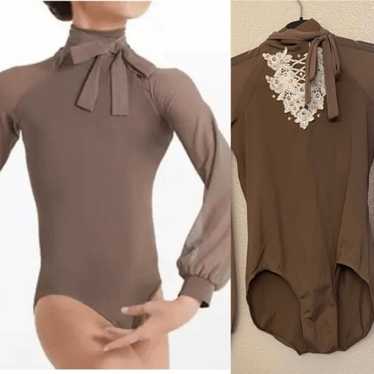 Weissman Balera Dance costume brown poet Long Sle… - image 1