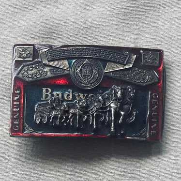 [レア]80s 90s Budweiser 本革ベルトVINTAGE馬車usa製 レア]80s 90s Budweiser 本革ベルトVINTAGE馬車usa製