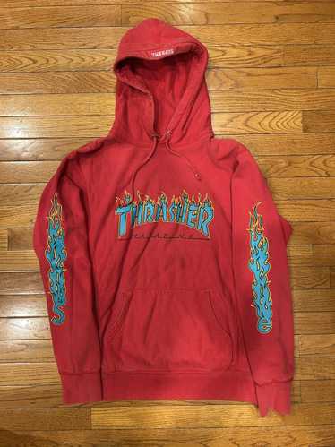 【Supreme x Thrasher】ZipUp Hooded Sweatshirt★Bright Blue Supreme x thrasher hoodie - Gem