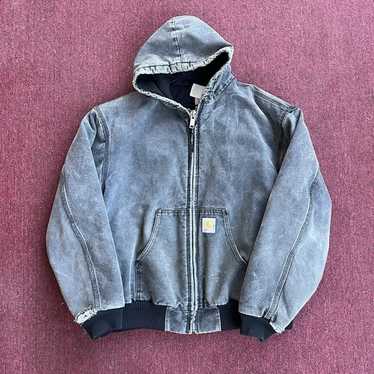 ジャケット・アウター 90s 00s Carhartt duck jacket L gray Carhartt Men's Light Gray Zip-up Hooded Jacket J140-GVL size