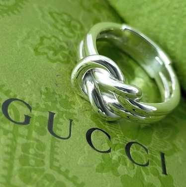 gucci knot ring 8号 GUCCI Sterling Silver Knot Ring 54 6.75 692892 | FASHIONPHILE