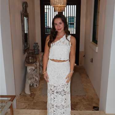White Lace Maxi Skirt Set - image 1