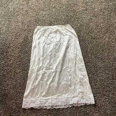 Women's Skirt - White - S – Vintage White lace mi… - image 1