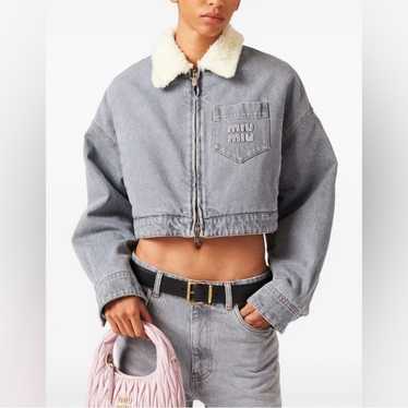 ベスト・ジレ MiuMiu Miu Miu Denim Flock Jacket (GWB281SOOO 175O F0008) Miu miu denim jacket - Gem