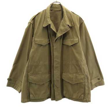 ジャケット・アウター 50's French Army Wool Field Coat 1950s Wool Military Jacket || 36R Small Olive Green Cropped