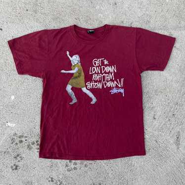 Stussy Medium モノグラムTシャツ バーガンディ　アメリカ製 OLD STUSSY Tシャツ 90s 紺タグ USA製 N4 モノグラム - メルカリ