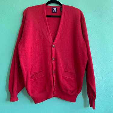 90s OLD GAP cardigan！！ Vintage 1990s Gap Green Knitted Cardigan Sweater / Vintage