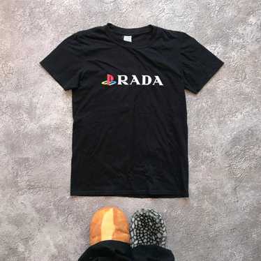 【関税込み】prada VINTAGE LOGO T-SHIRT Prada Red Vintage Logo Tee Shirt Size S/M - Foxy Couture Carmel