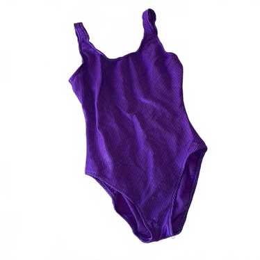 【COLOR iN ID】Vintage purple knit one piece Ribbed vintage one piece - Gem