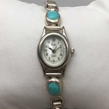 時計 Nadia vintage Indian jewelry Watch Genuine Sleeping Beauty Turquoise Sterling Silver Native Ame