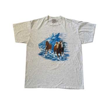 Vintage 1991 Rain Forest Preserve Paradise All Over Print T