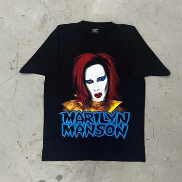 トップス 00s Marilyn Manson Tee Black 2XL VINTAGE 2000s MARILYN MANSON SHIRT THE EVOLUTION OF MANS