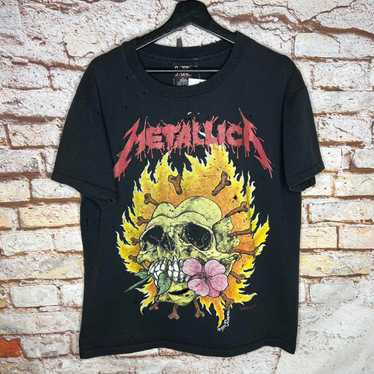 トップス llica skull band Tee fade black XL Amazon.com: Metallica T Shirt Skull Moth Band Logo Official