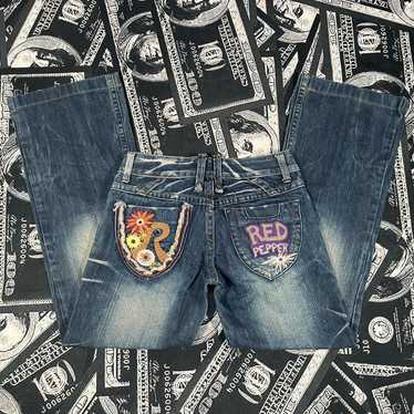 『入手困難』HYSTERIC GLAMOUR vintage jeans 手書きステッチ刺繍 テーパードデニムパンツ|HYSTERIC GLAMOUR