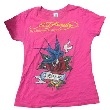 DON ED HARDY グラフィックTシャツ Sサイズ ピンクy2k - メルカリ
